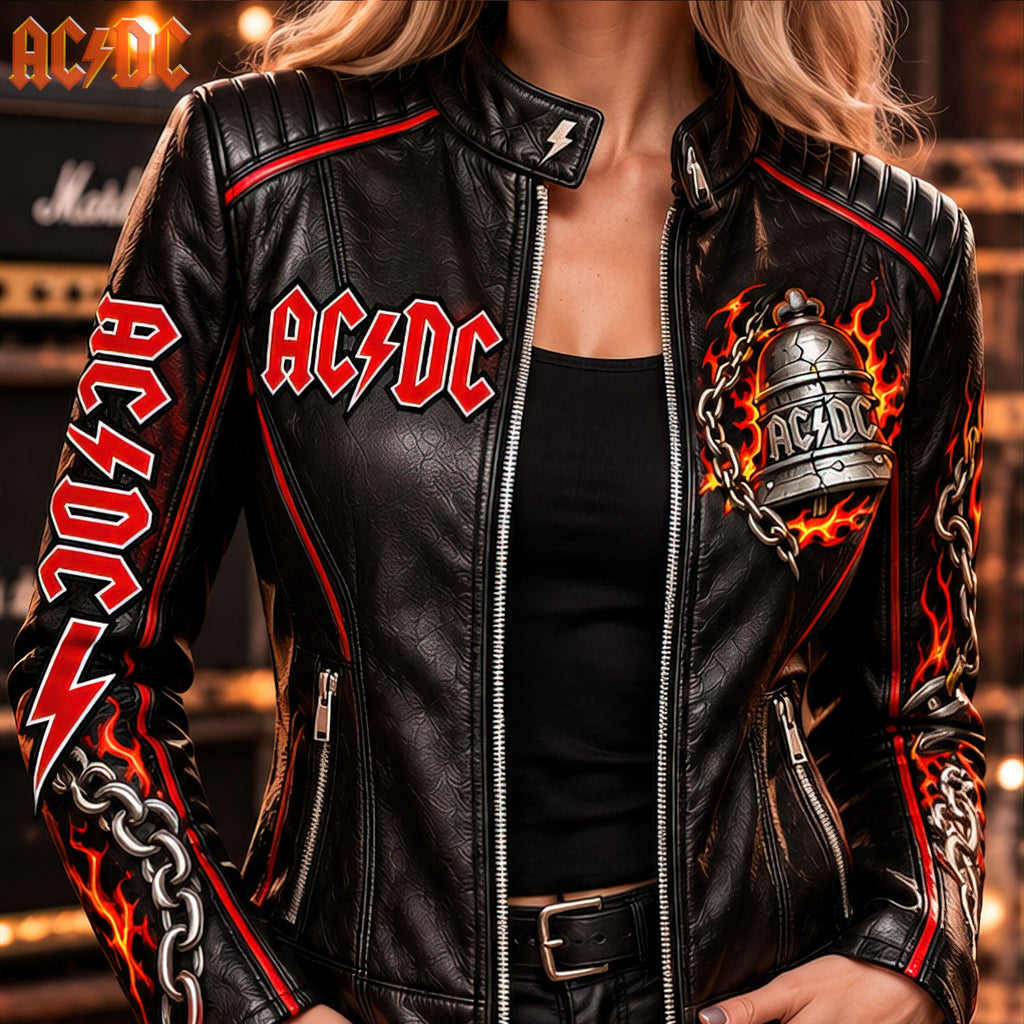 Women's Leather Zip-up Jacket HANNN TND ACDC 20102611