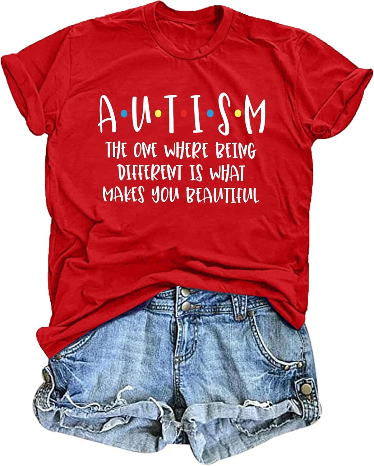 Autism Awareness Shirts Women Autism T Shirt Autistic Acceptance Tee Casual Inspirational Tops