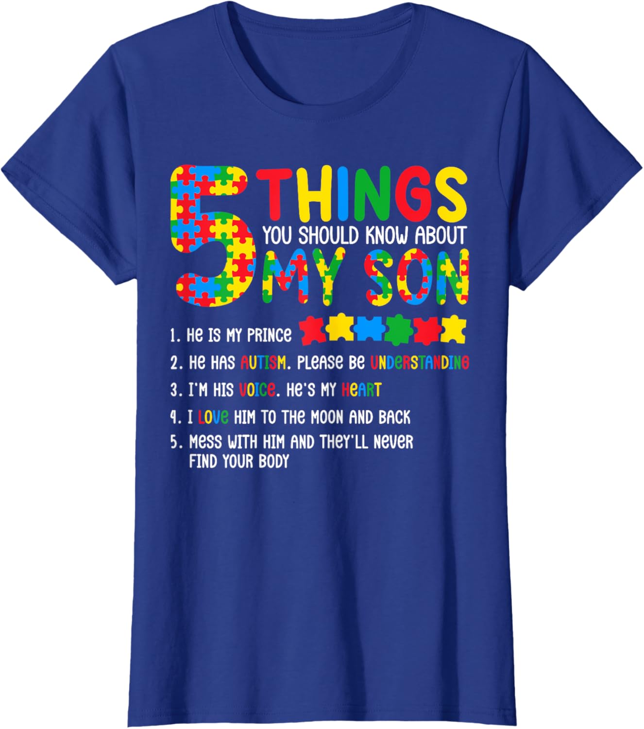 Autism Awareness Shirt 5 Things You Should Know About My Son