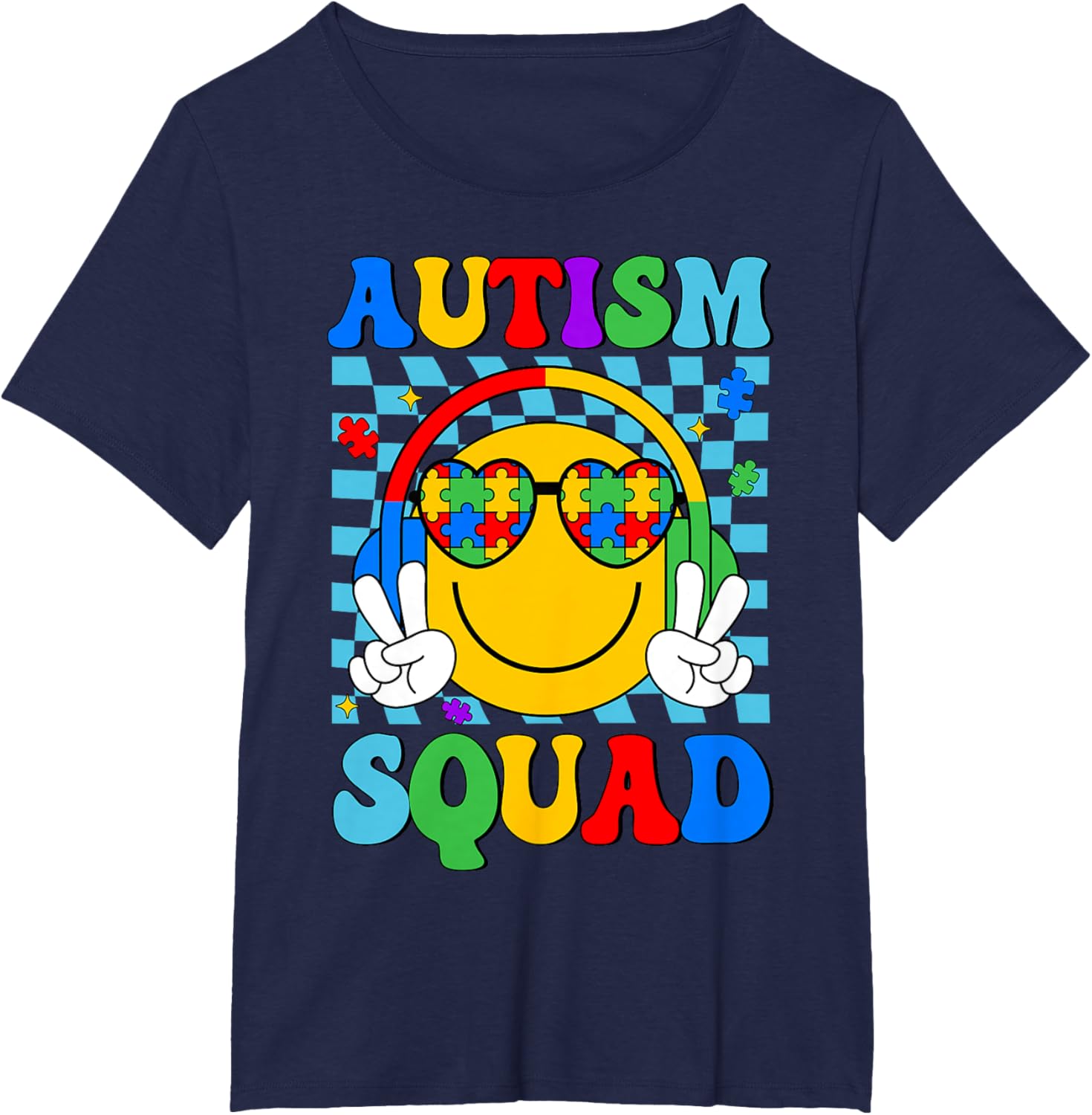 Autism Awareness Autism Squad Support Smile Face Women Men