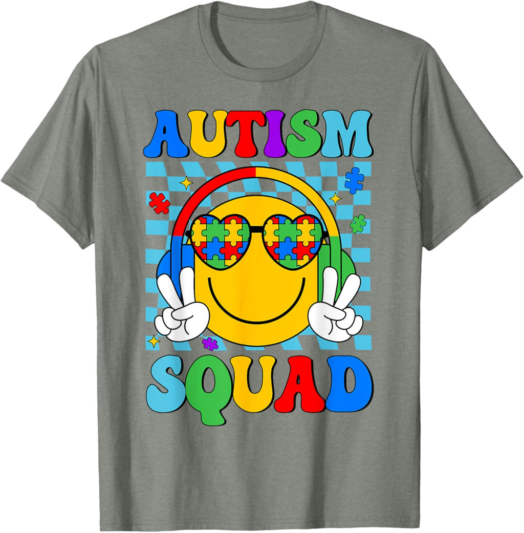 Autism Awareness Autism Squad Support Smile Face Women Men