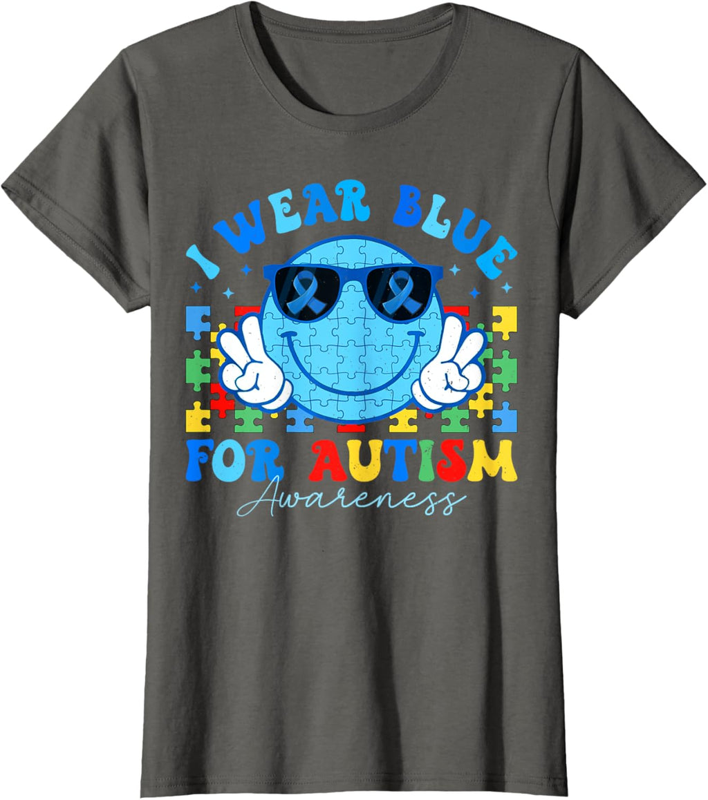 I Wear Blue For Autism Awareness Month Teacher Kids Boys