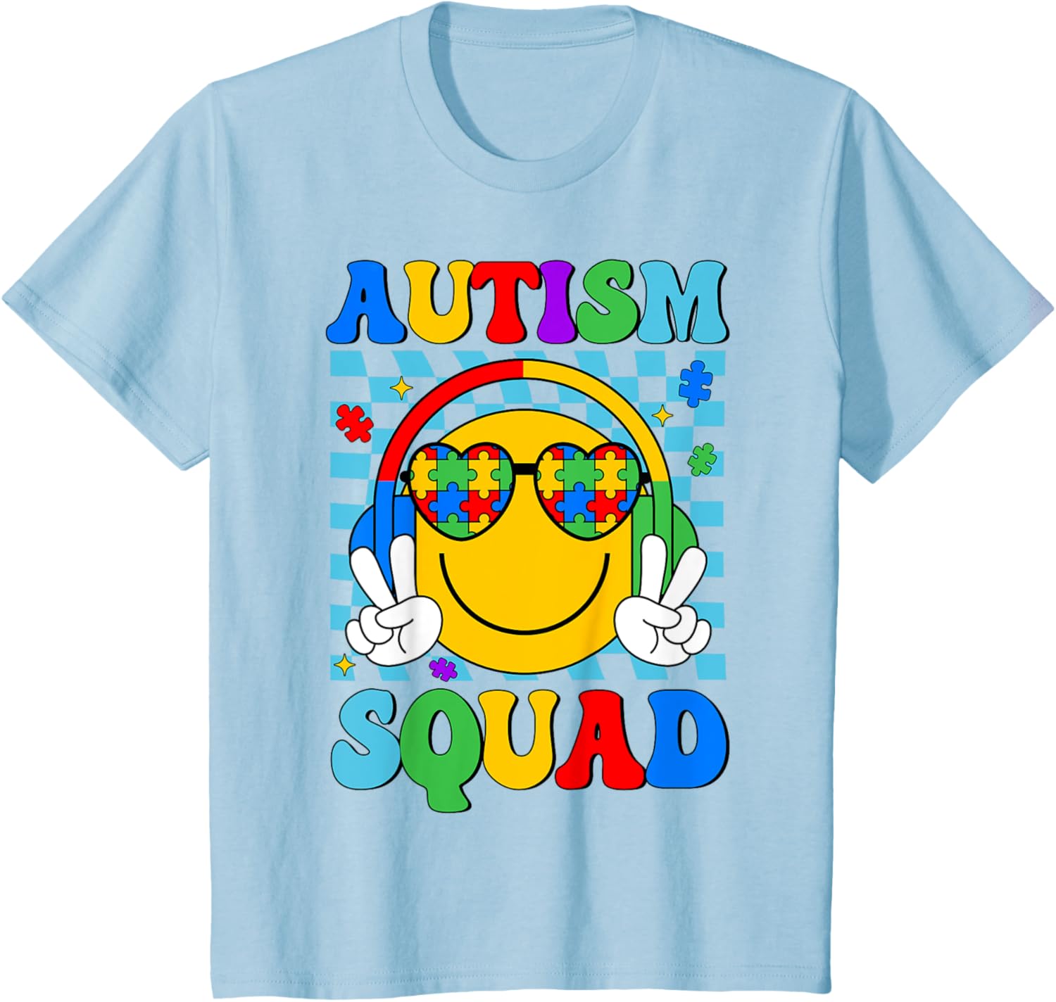 Autism Awareness Autism Squad Support Smile Face Women Men