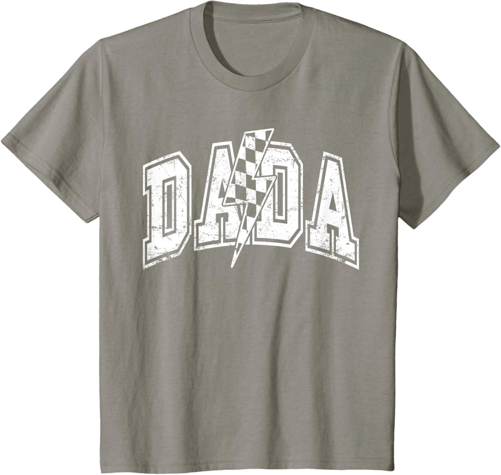 Dada Lightning Bolt Checkered Varsity Dad Men Father's Day
