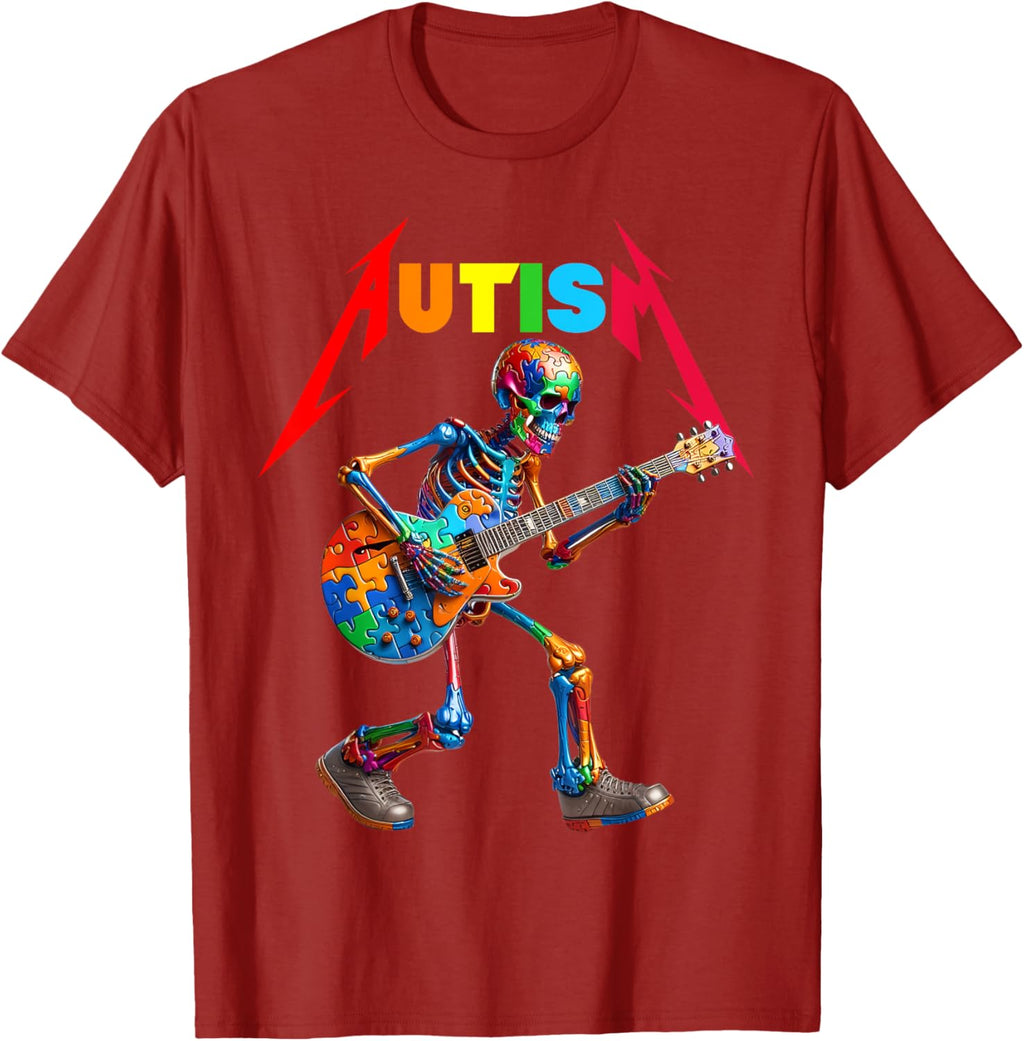 Autism Skeleton Guitar Rock Puzzle Music Autism Awareness