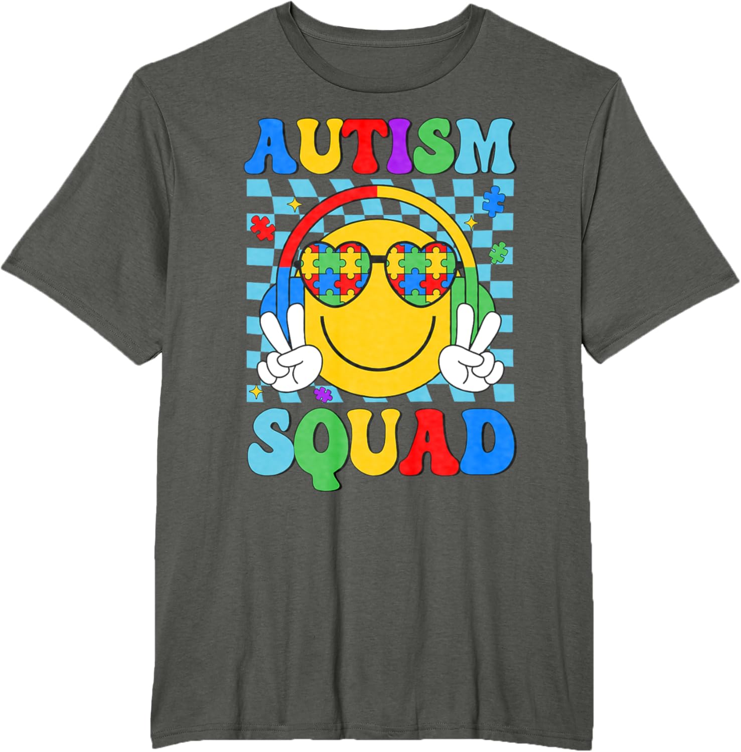 Autism Awareness Autism Squad Support Smile Face Women Men
