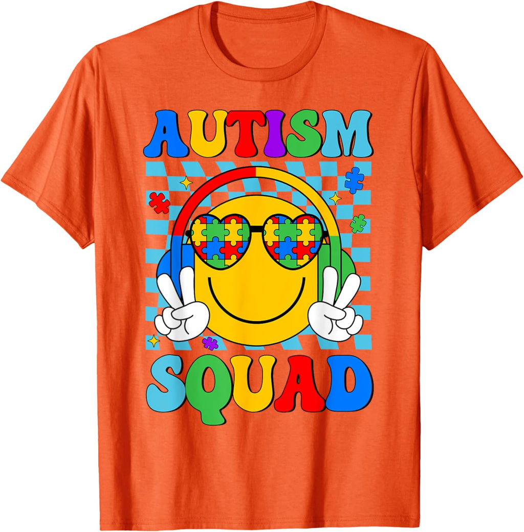 Autism Awareness Autism Squad Support Smile Face Women Men