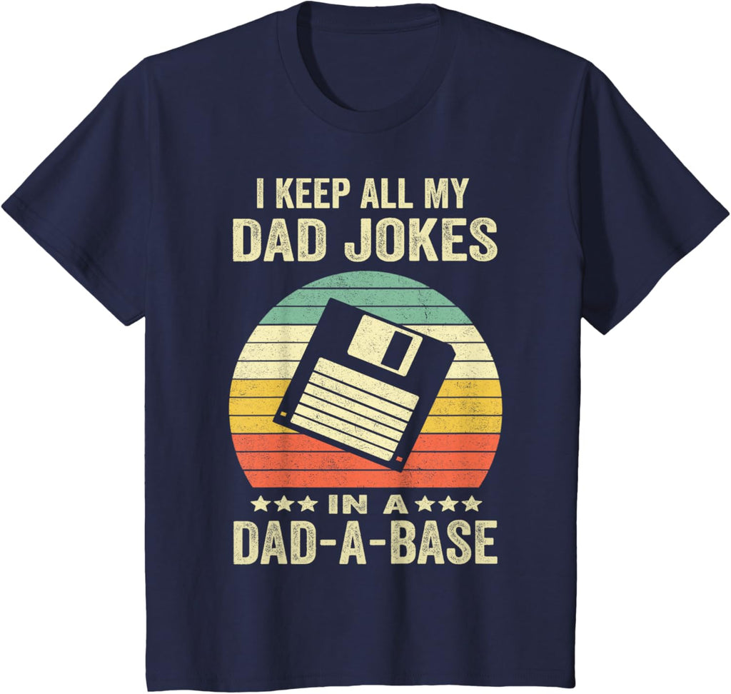 Mens Funny dad jokes in dad-a-base vintage for father's day