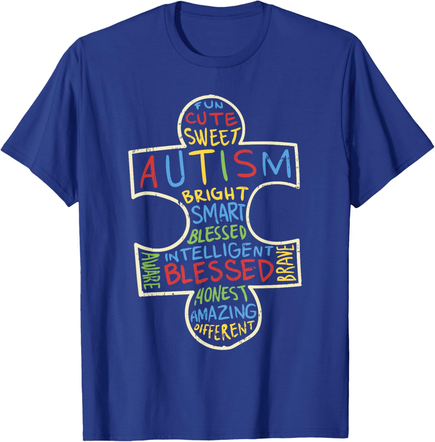 Autism Awareness Shirt Puzzle Piece Words Autistic Gift