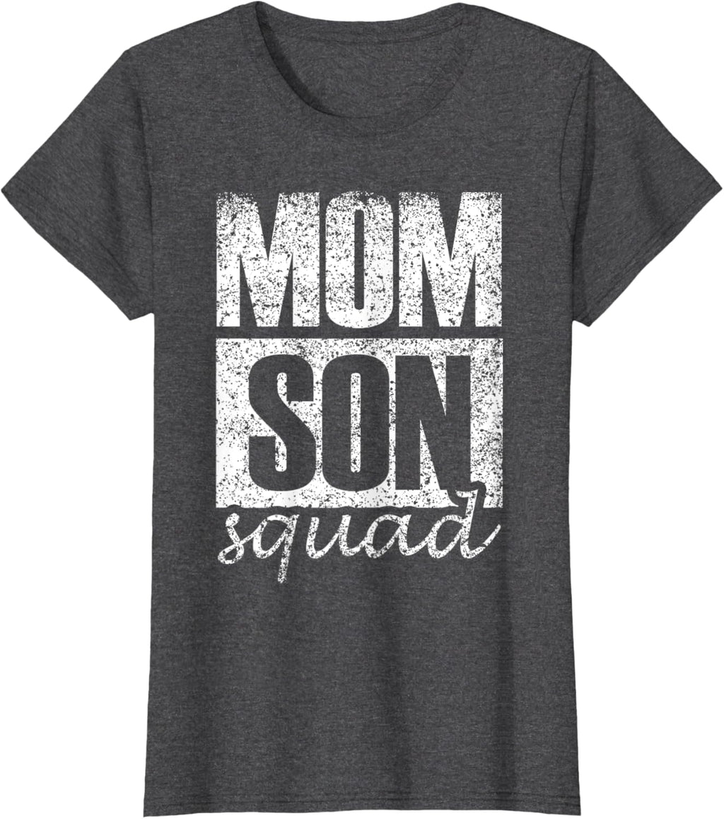 Mama Mom Son Mothers Day Love Mama Mommy Son Squad Mother's Day Matching Mom Sons Mother Son T-Shirt, Small, Black