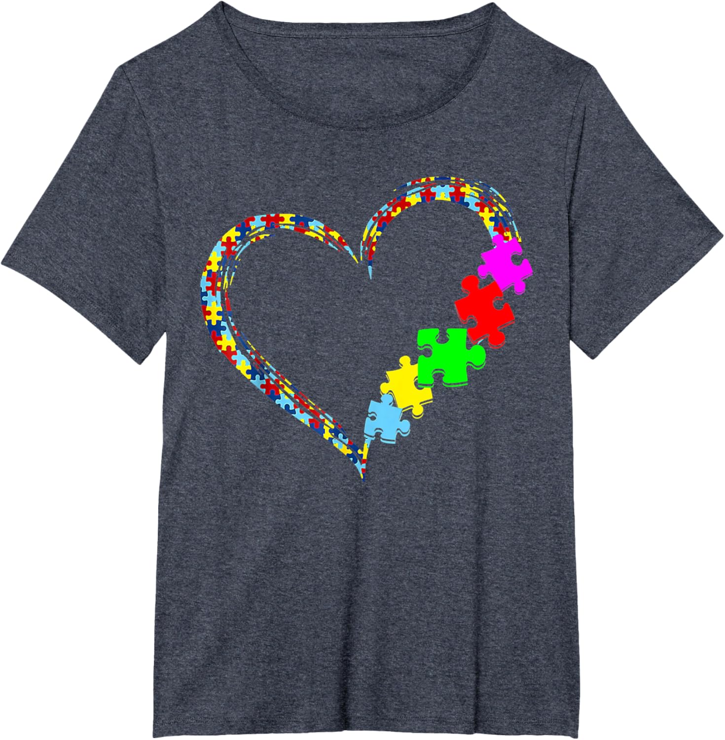 Autism Awareness Love Heart Puzzle Piece Gift Men Women