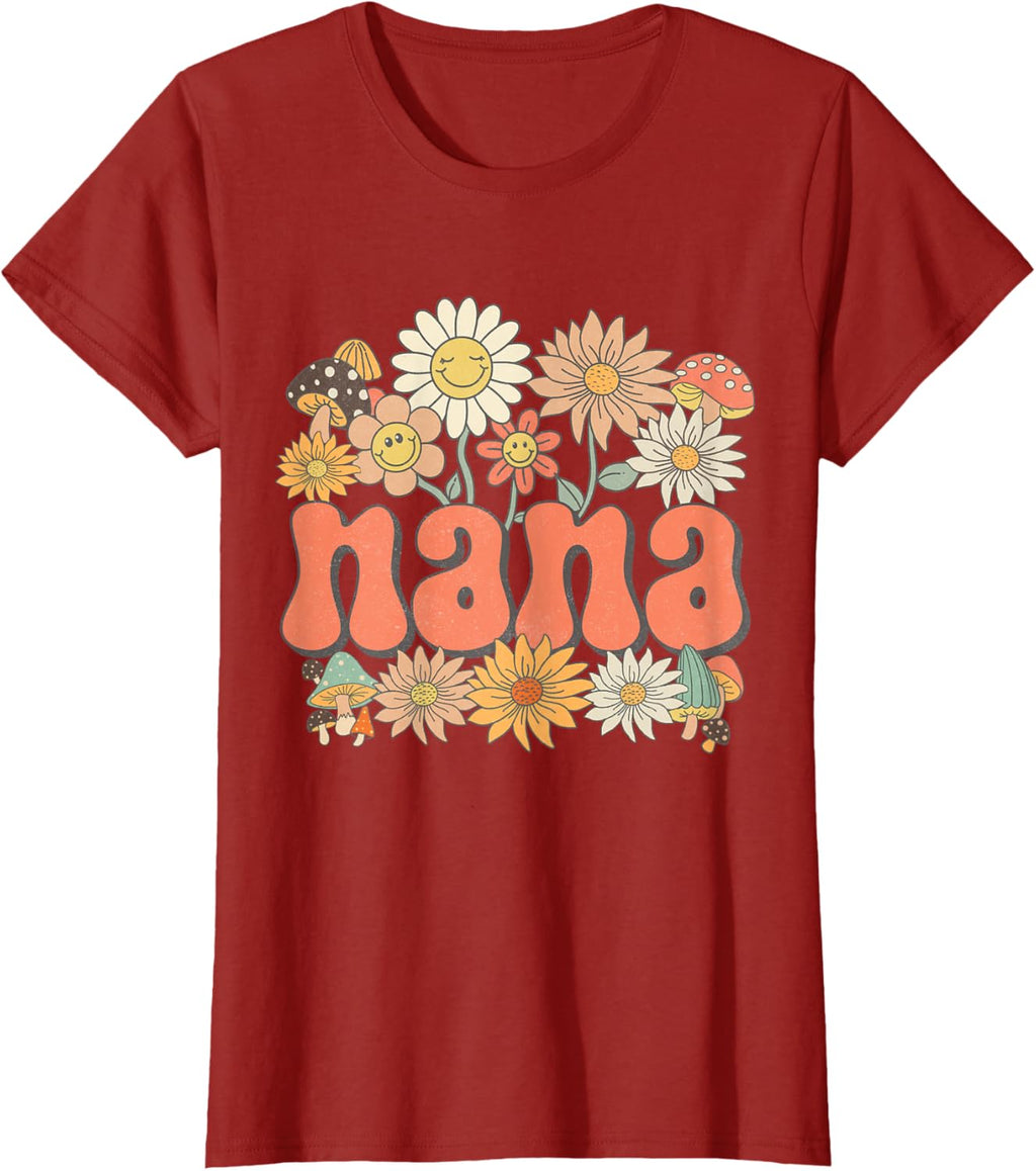 Groovy Nana Floral Hippie Retro Daisy Flower Mother's Day