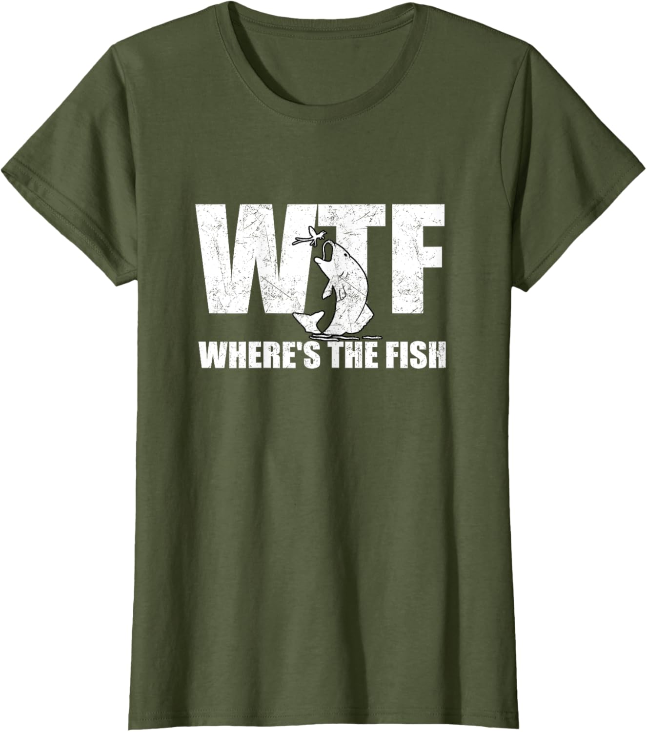 WTF Where's The Fish Men's Funny Fishing Gifts Fathers Day