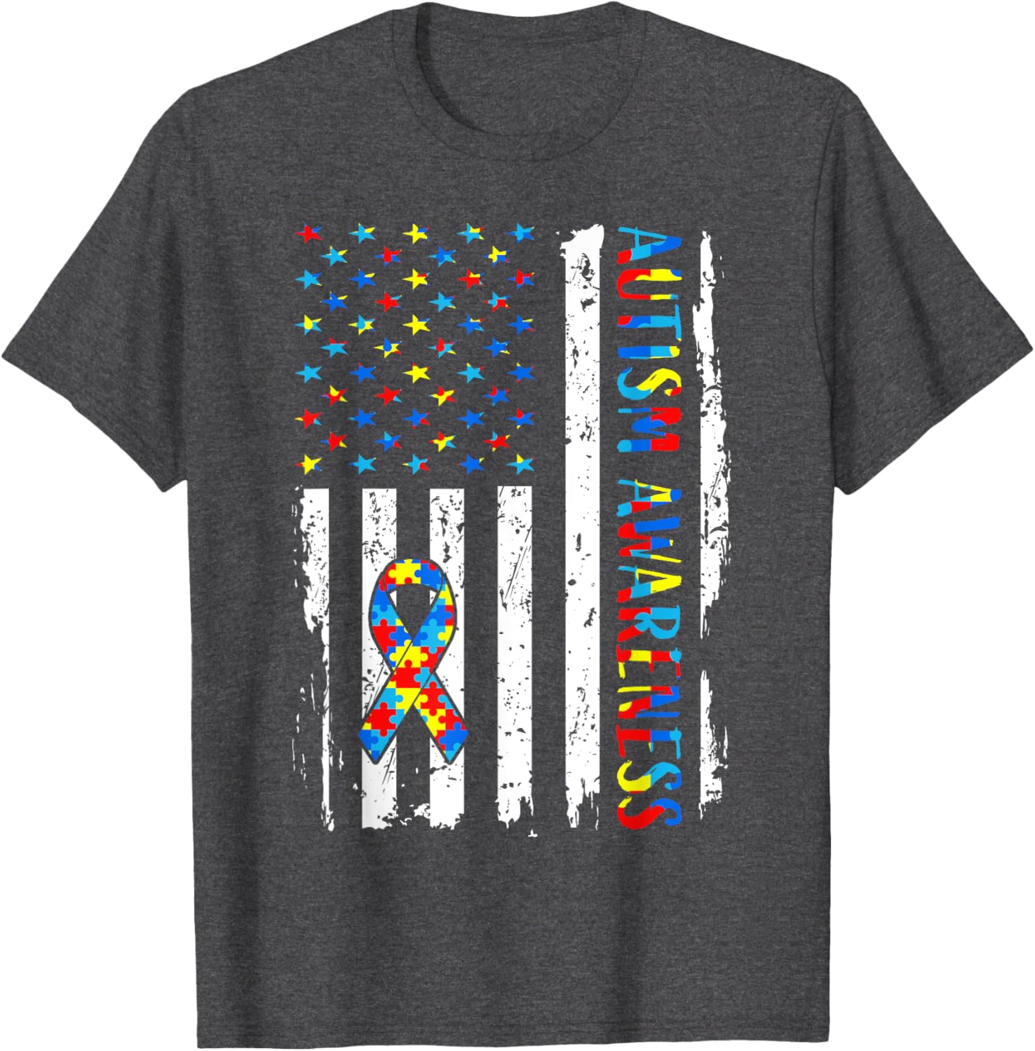 Autism Awareness Mom Dad USA flag Autistic Awareness Autism