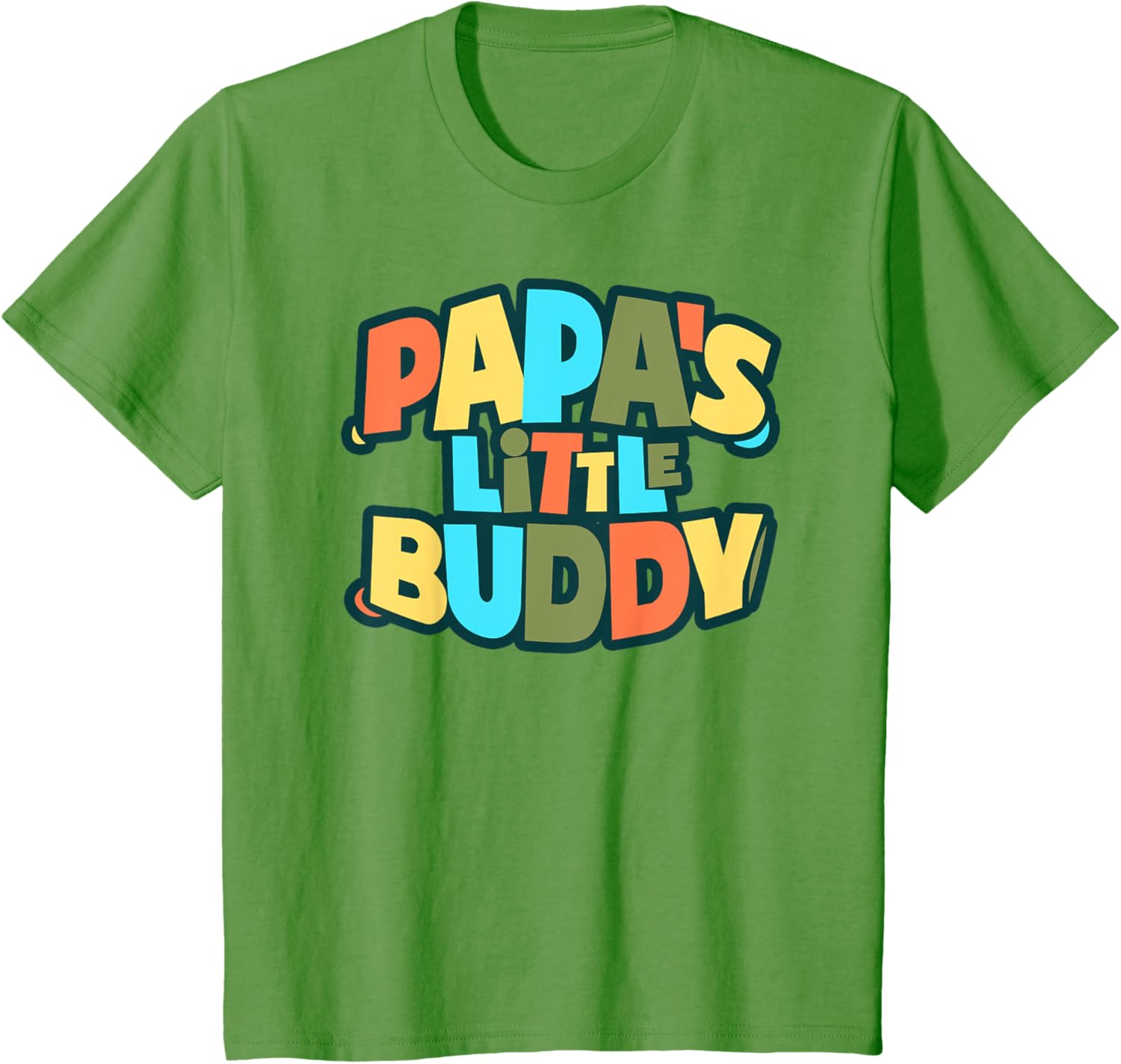 Kids Papa's Little Buddy Shirt Cute Toddlers Fathers Day Outfit