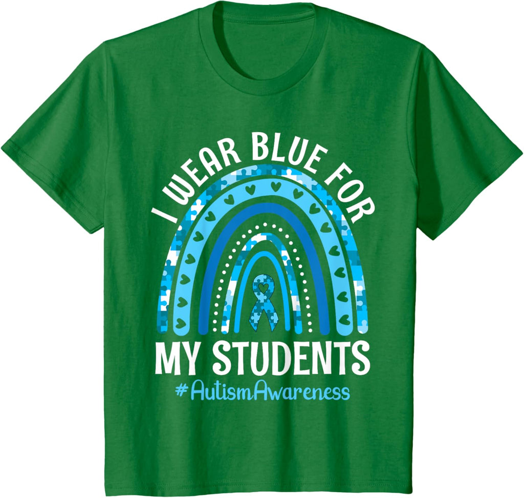 Happy Teacher I Wear Blue For My Students Autism Awareness