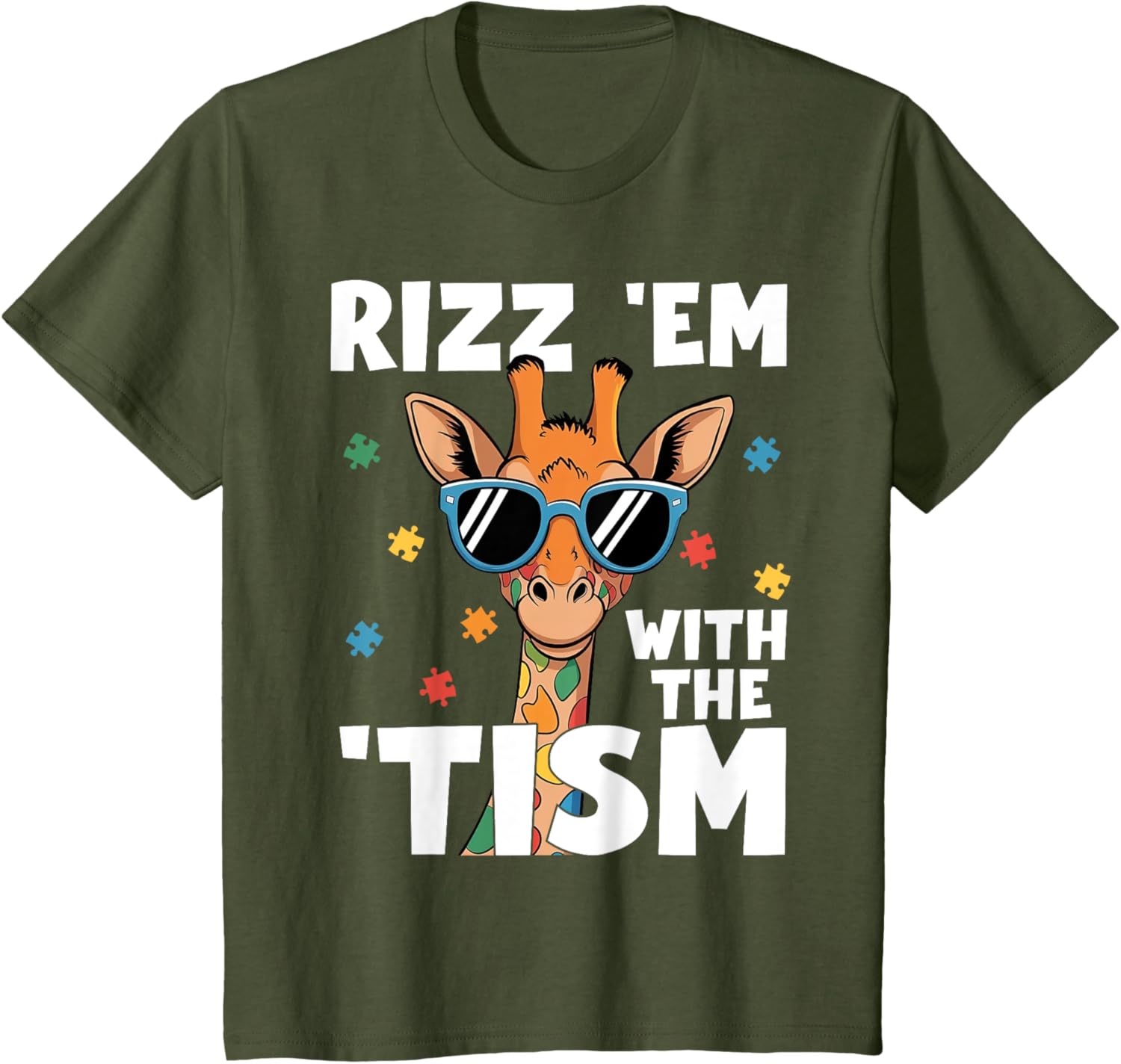 Rizz em with the tism Autism Giraffe Funny Autism Awareness