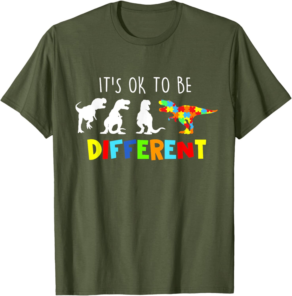 Autism Awareness Dinosaur Kid Boys Its Ok To Be Different