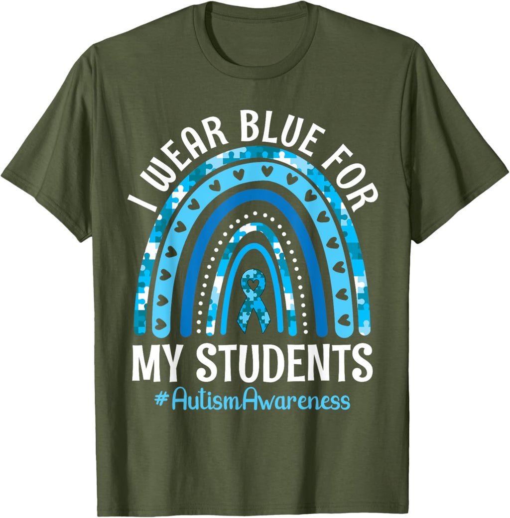 Happy Teacher I Wear Blue For My Students Autism Awareness