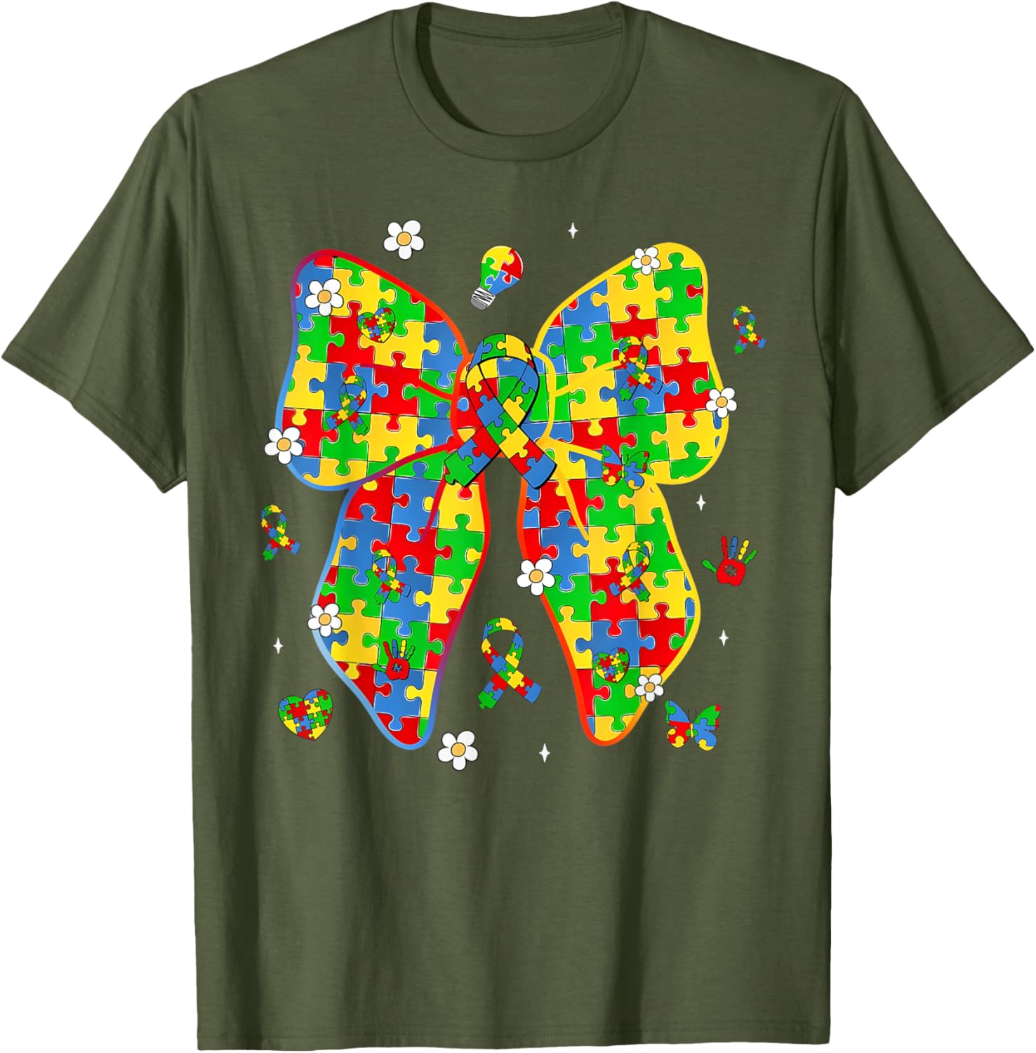 Autism Awareness Coquette Bow Puzzle Bow Women Kids Girl Boy