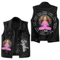 Premium Log Denim Vest - Gift For Women, Denim Vest Yoga, Yoga Lover